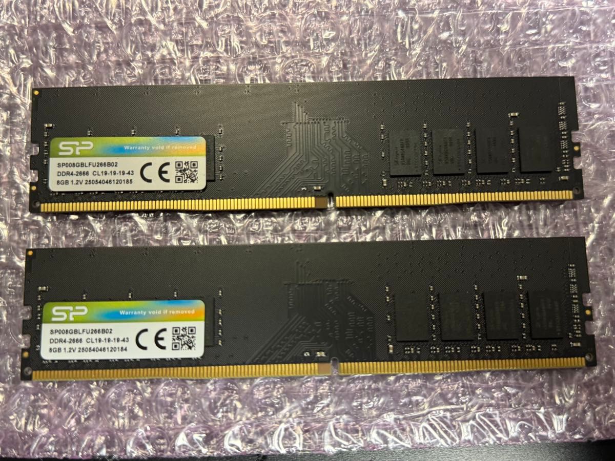 シリコンパワー メモリ DDR4-2666 8GB x 2枚 (16GB)｜Yahoo!フリマ（旧