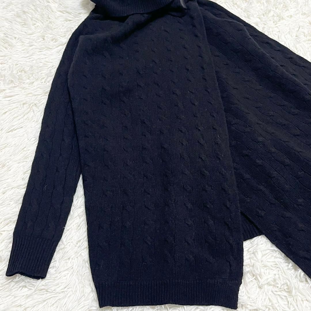 ポロラルフローレン カシミヤ混 ケーブルニット ポンチョ風 ロング