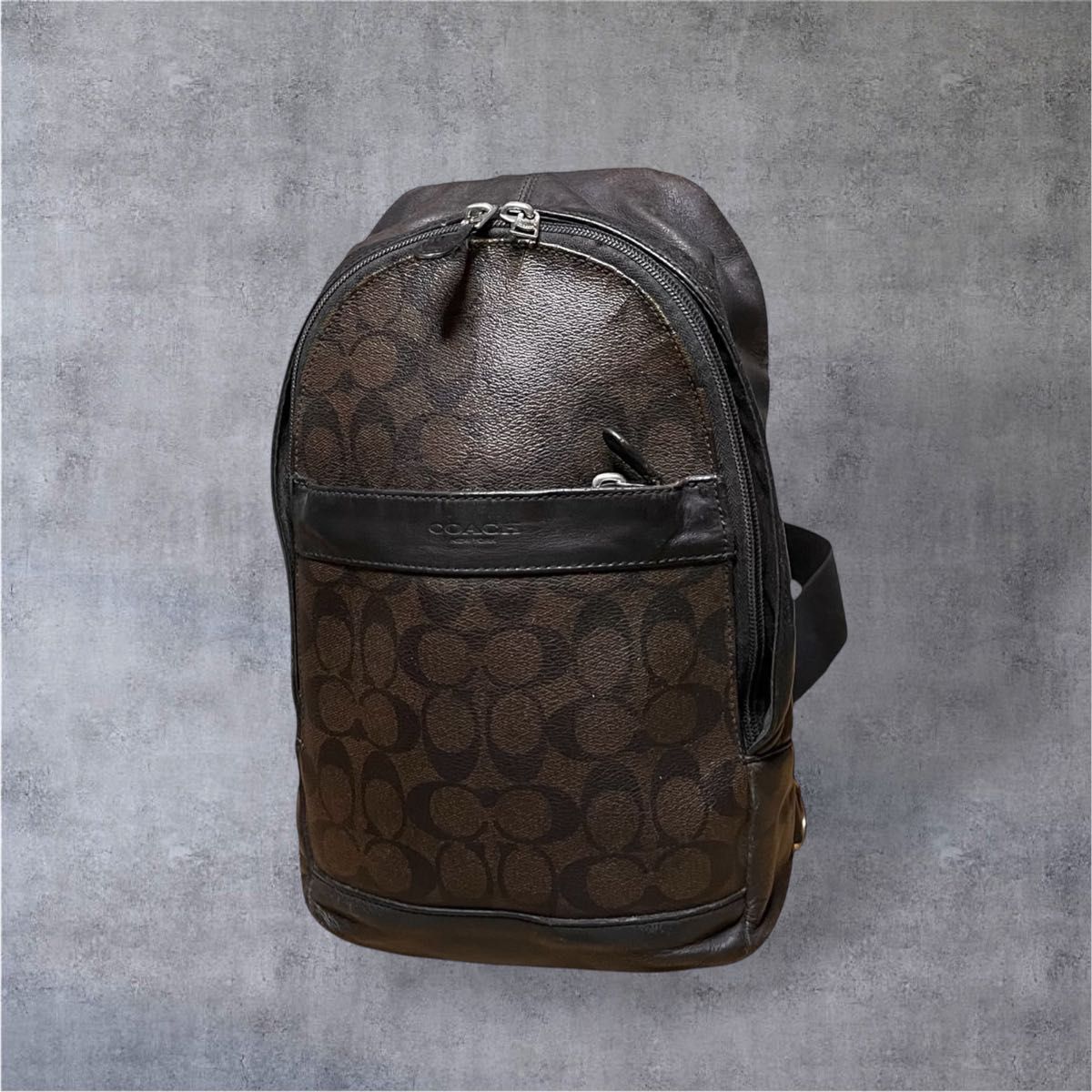 良品 COACH コーチ ボディバッグ ショルダーバッグ シグネチャー PVC