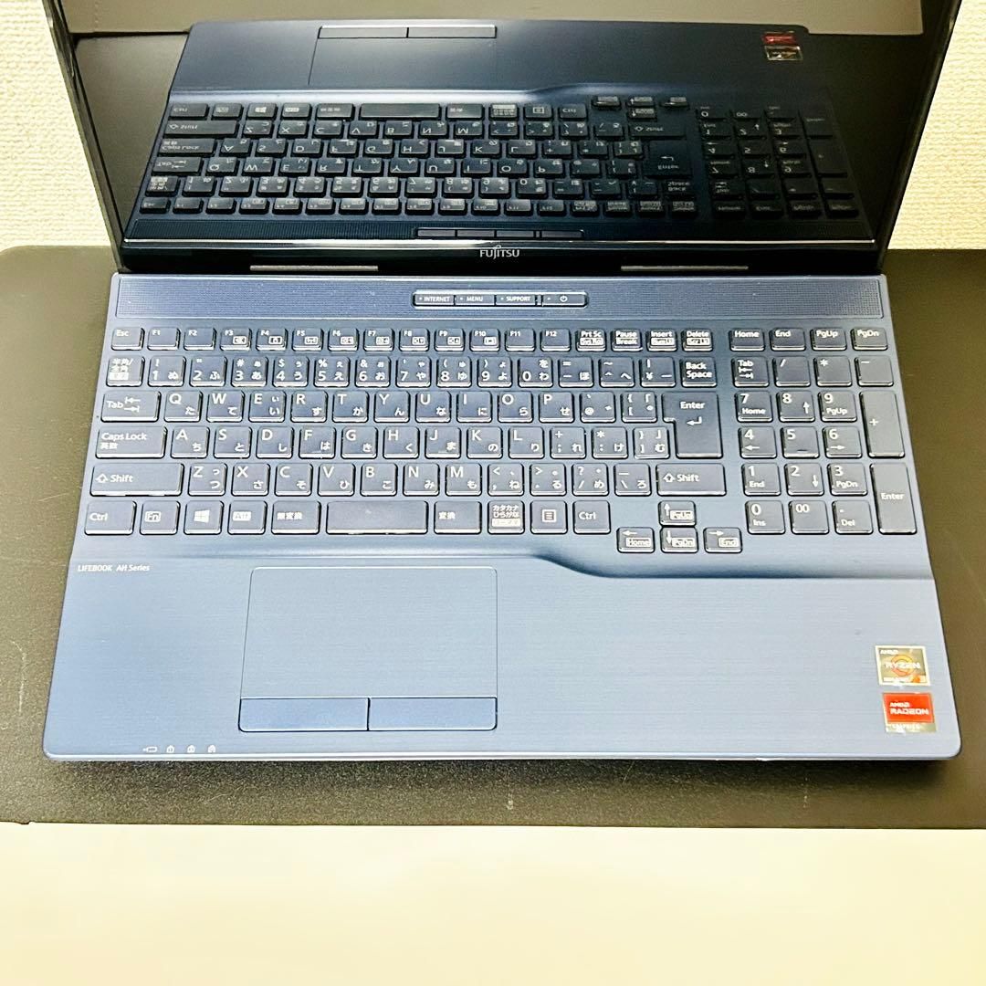 富士通 SSD起動+HDD搭載 CPU Ryzen3搭載 AH43/F3 ブルー Windows11