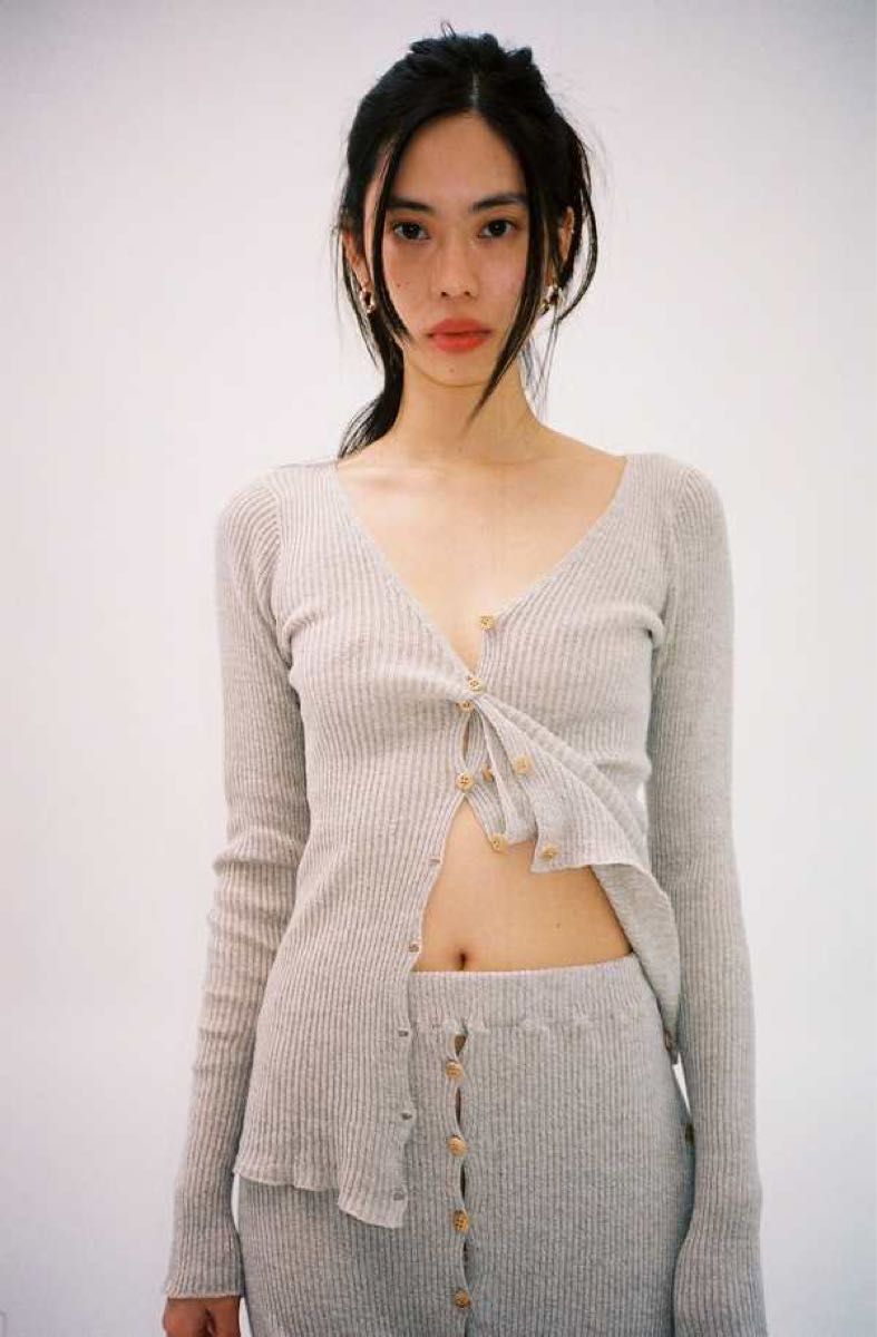 baserange【23SS美品】loulou リブ カーディガン ベースレンジ｜Yahoo