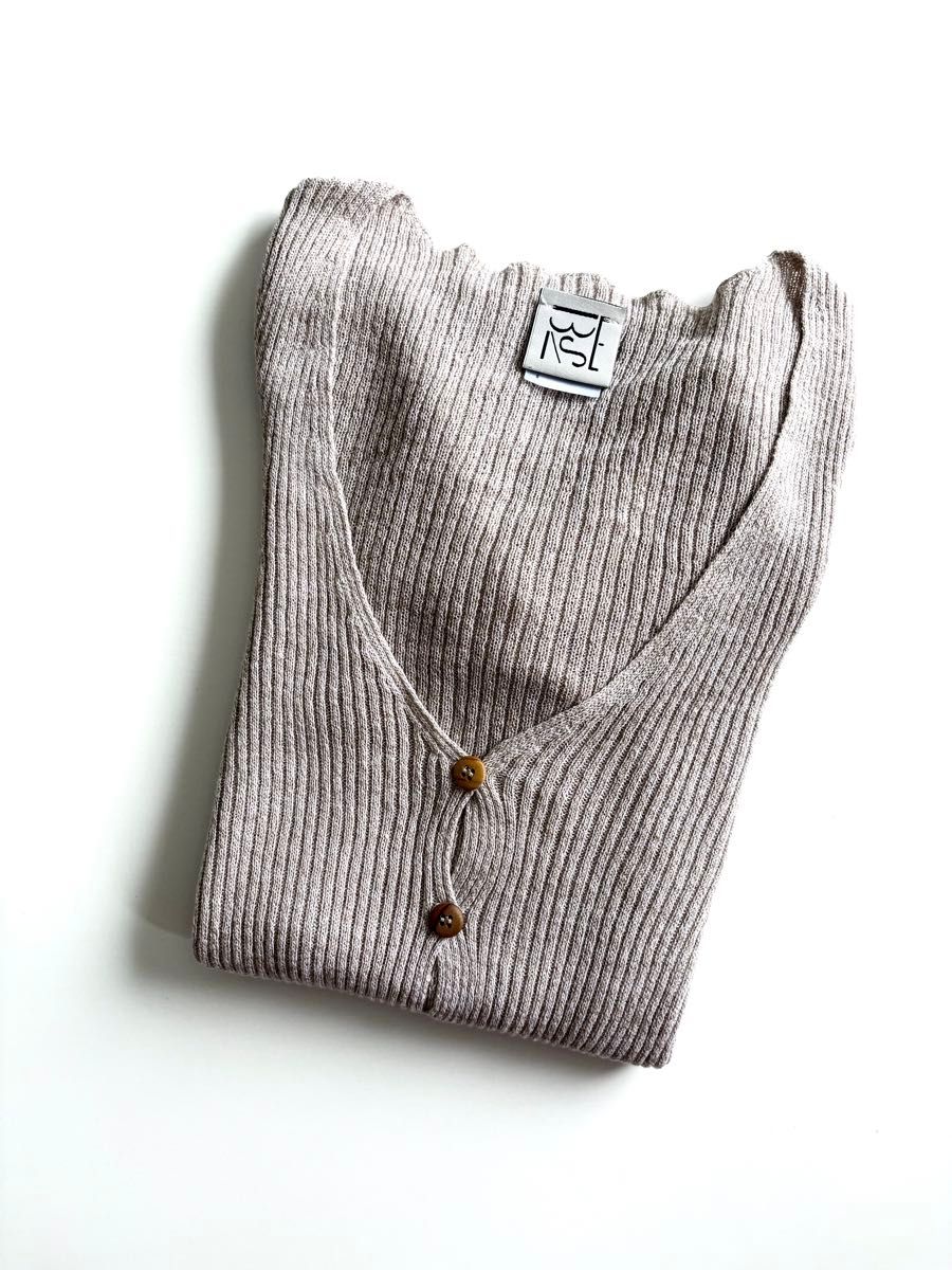 baserange【23SS美品】loulou リブ カーディガン ベースレンジ｜Yahoo