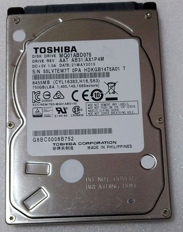 mwジャンク TOSHIBA 2 5インチ HDD 750GB 使用時間11119時間｜Yahoo
