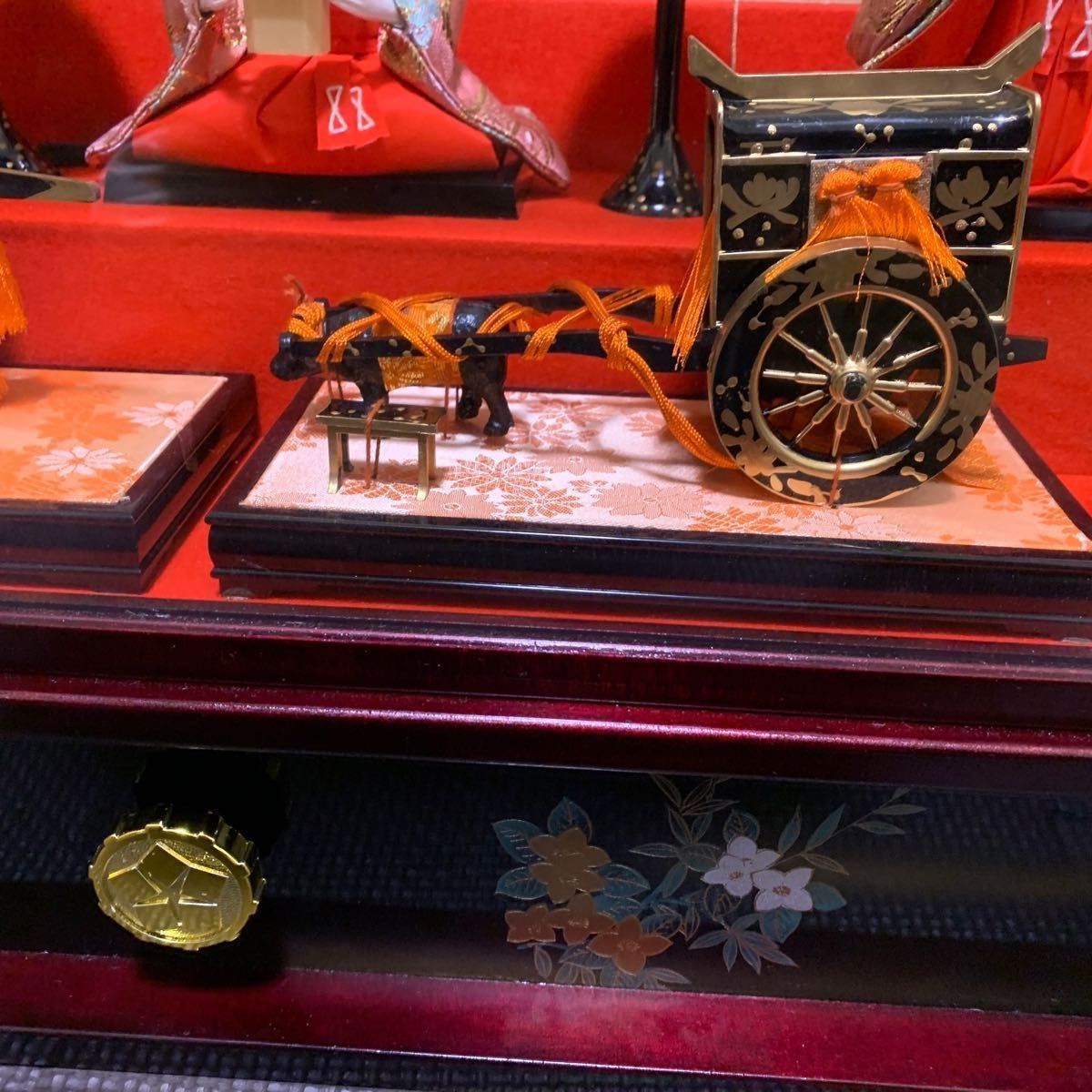 オルゴール付き雛人形 ガラスケース入り サイズ約66 5×50 5×39 5cm