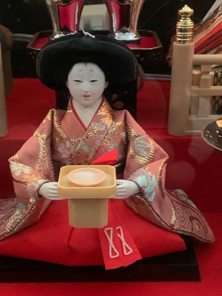 オルゴール付き雛人形 ガラスケース入り サイズ約66 5×50 5×39 5cm