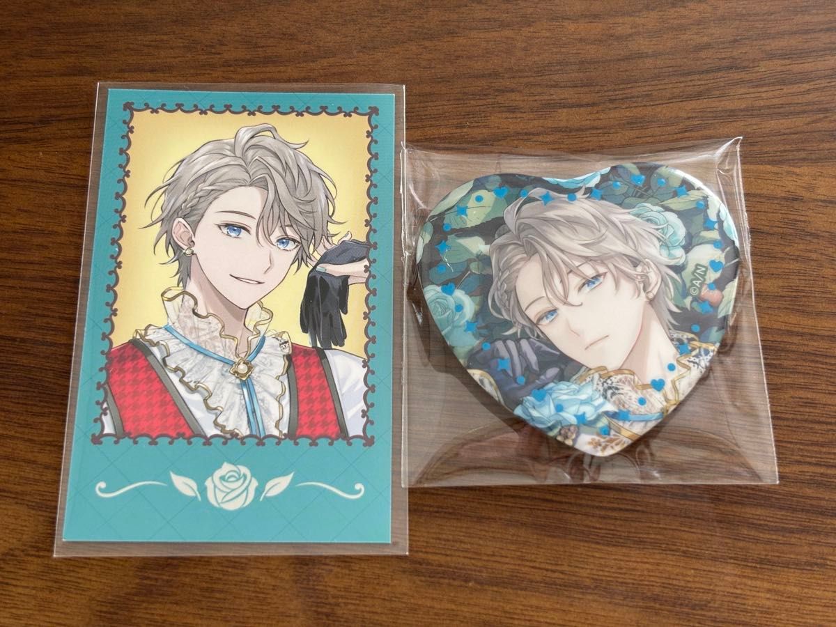 にじさんじ Rose Valentine チェキ風カード＆ハート型缶バッジ 甲斐田