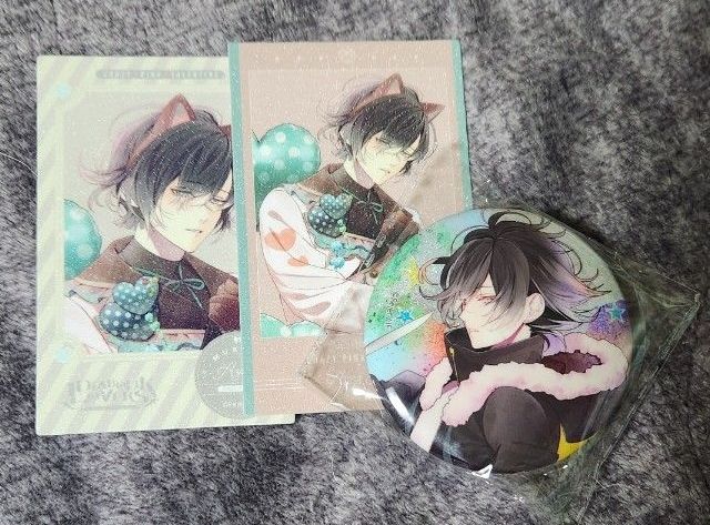 DIABOLIK LOVERS 無神アズサ 缶バッジ ポラ風ラメカード 3点セット