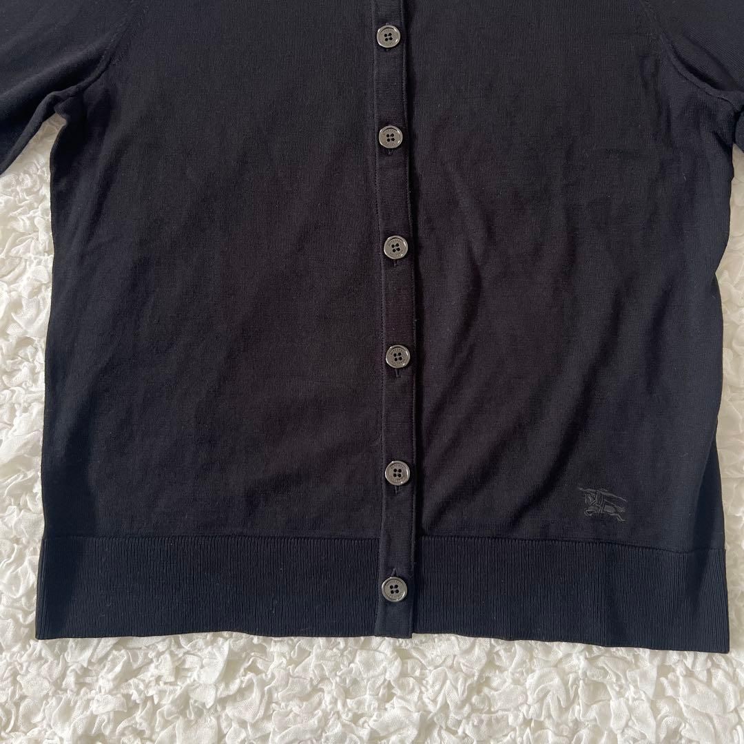 新品バーバリーロンドン ノバチェック ニットカーディガン ロゴ刺繍 L