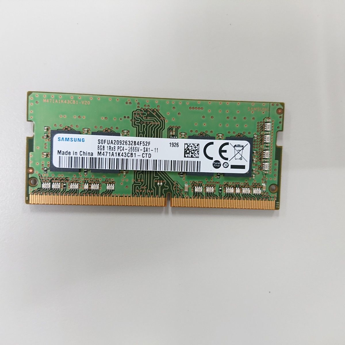 SAMSUNG 8GB 1Rx8 PC4-2666V ノート用メモリ M471A1K43CB1-CTD｜Yahoo