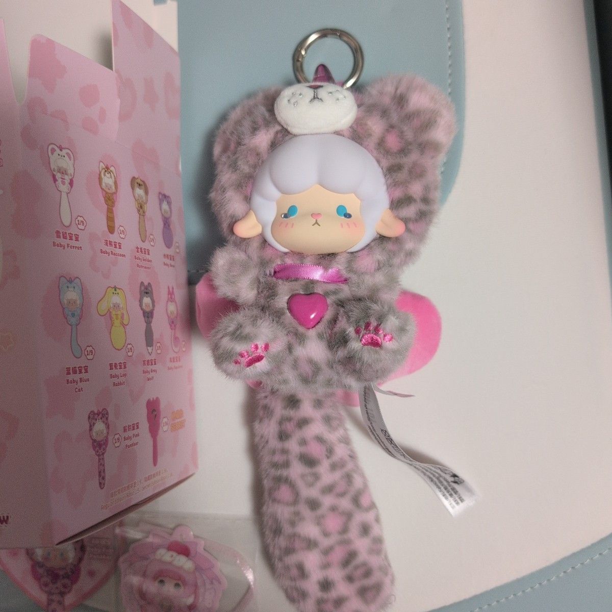 TOP TOY ギュンギュンラム ピンクヒョウ柄 ぬいぐるみ ストラップ 巻巻