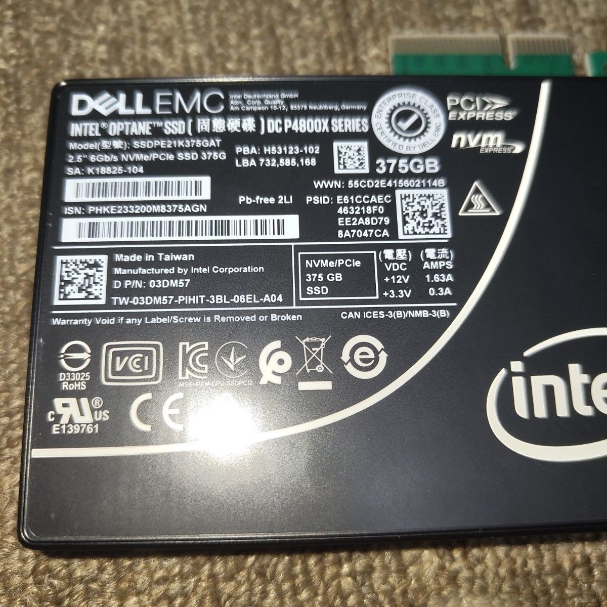 Optane P4800X 375GB + U 2→PCIE変換基盤｜Yahoo!フリマ（旧PayPay