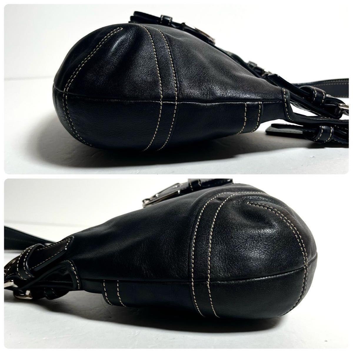 Vintage COACH Soho Leather Shoulder Bag Authentic Black｜Yahoo