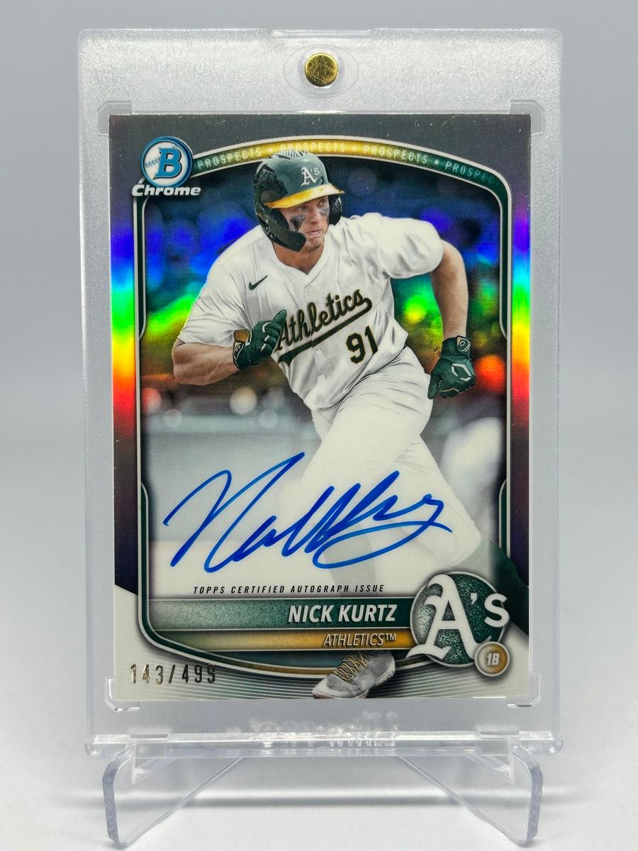 Nick Kurtz 2025 Topps Bowman 499枚限定 Refractor Auto 直筆サイン