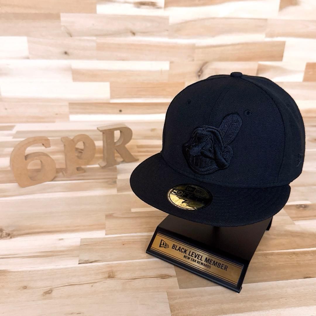 激レア【ニューエラ×インディアンス】オールブラック ワフー酋長