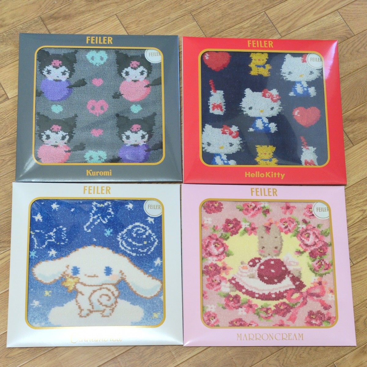 フェイラー サンリオキャラクターズ ハンカチ 4枚セット クロミ キティ