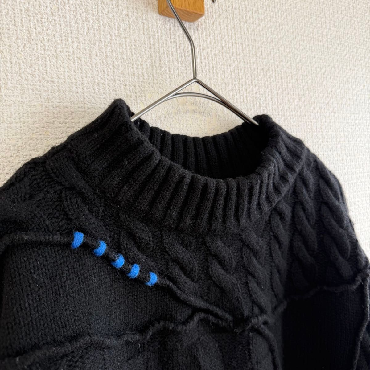 ZARA ADERERROR パッチワーク オーバーサイズ ニットセーター ブラック