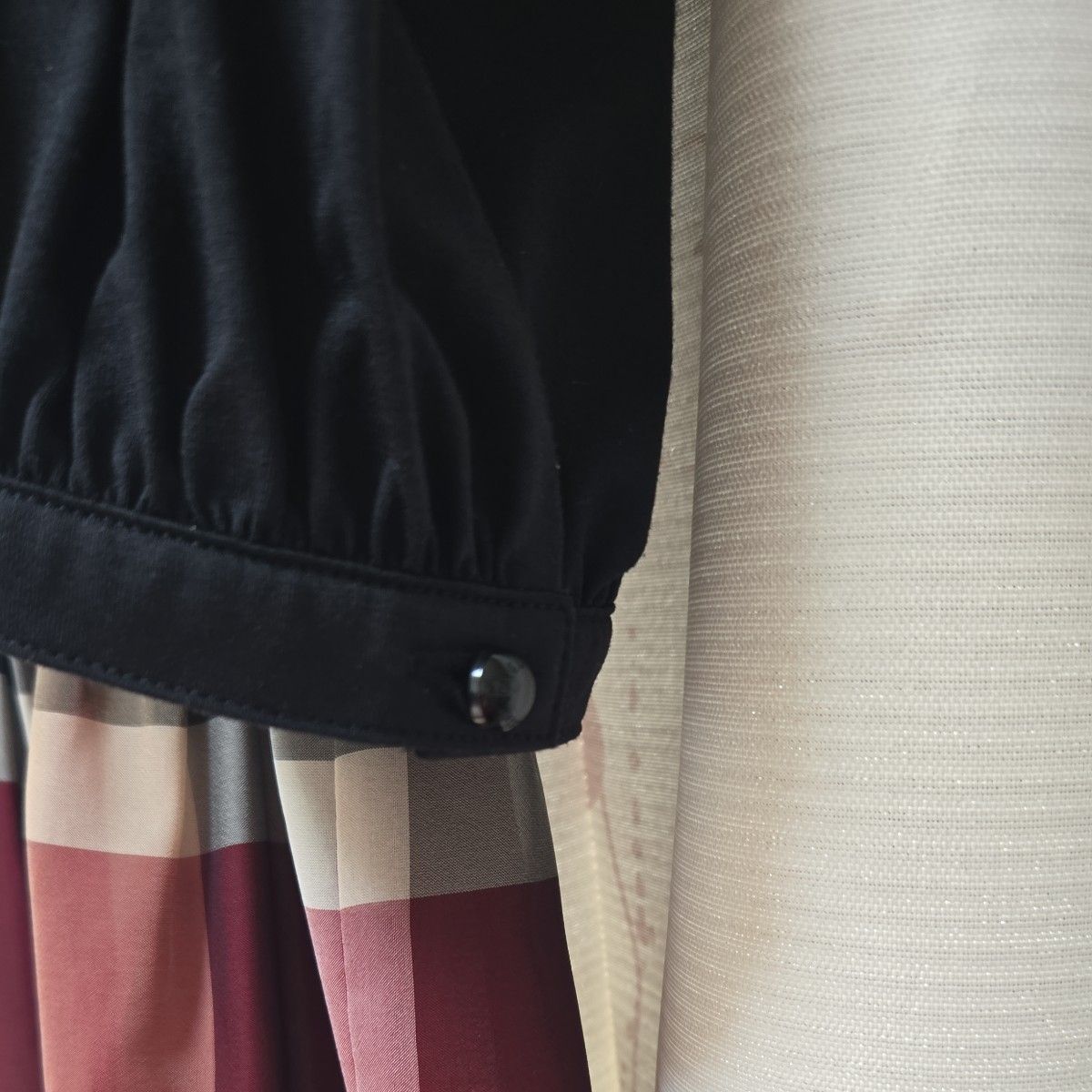 美品ブルーレーベルクレストブリッジ七分袖 ドッキングワンピース 38