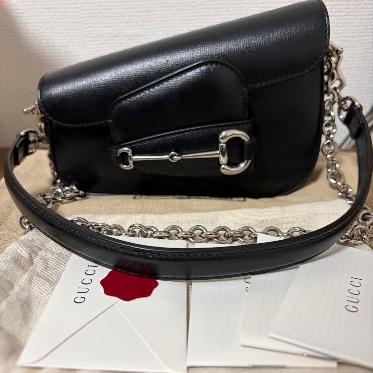 GUCCI グッチ ショルダーバッグ ブラック レザー ショルダー 2way