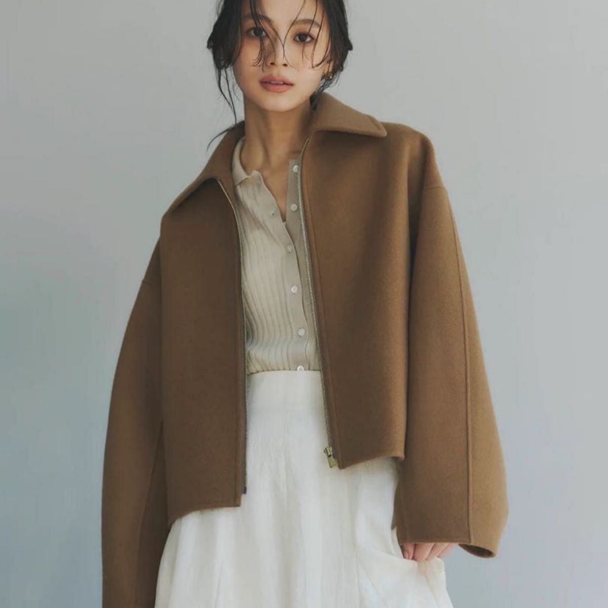 anuans リバーウールショートコート キャメル｜Yahoo!フリマ（旧PayPay