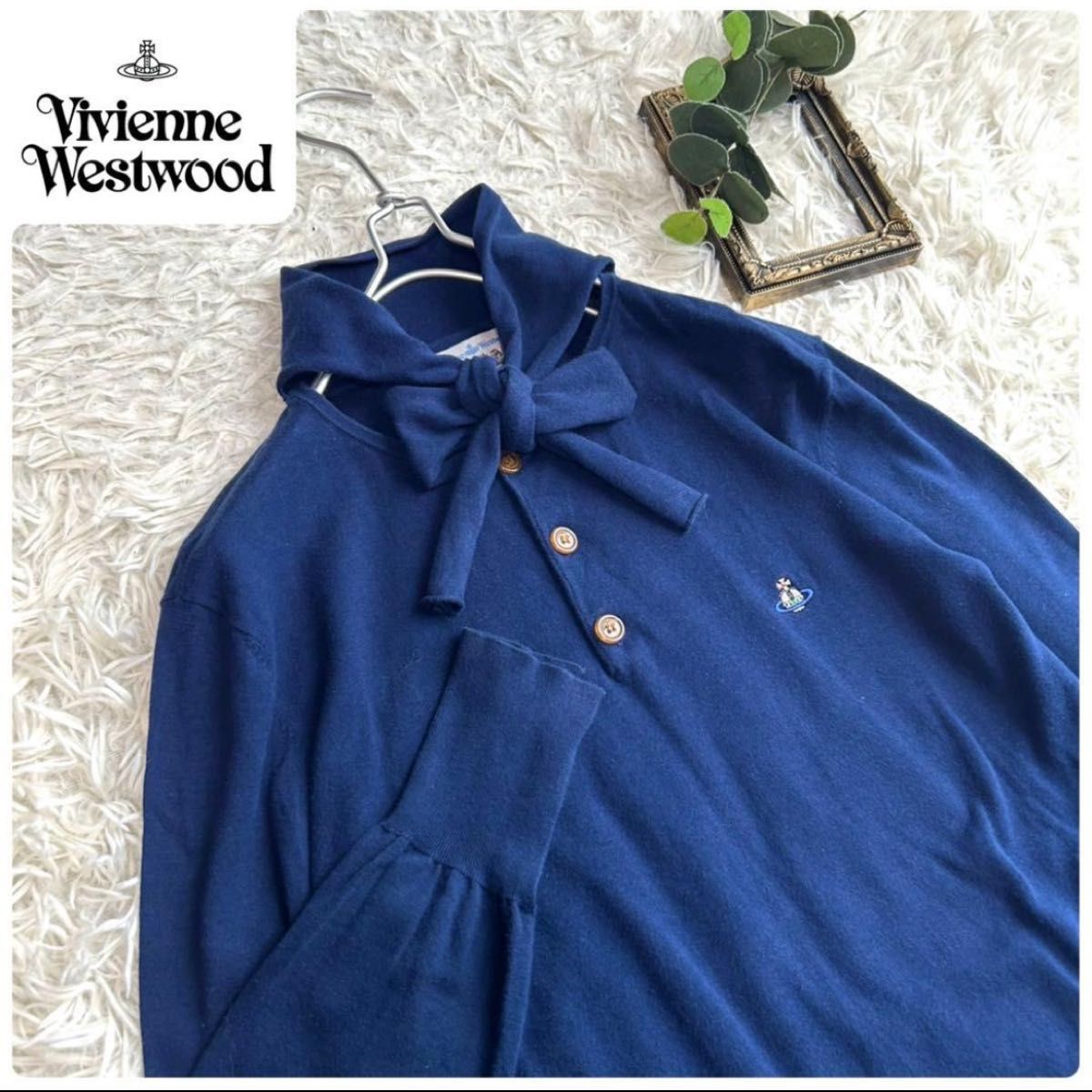 超希少 ヴィヴィアンウエストウッド オーブ刺繍 ボウタイ 長袖