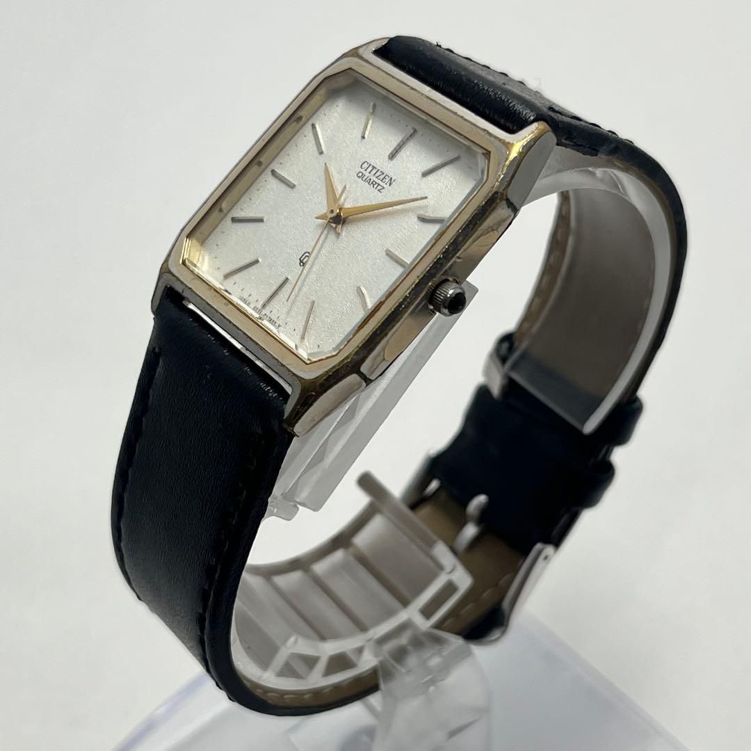希少 シチズン ヴィンテージ 腕時計 80s スクエアフェイス 新品レザー