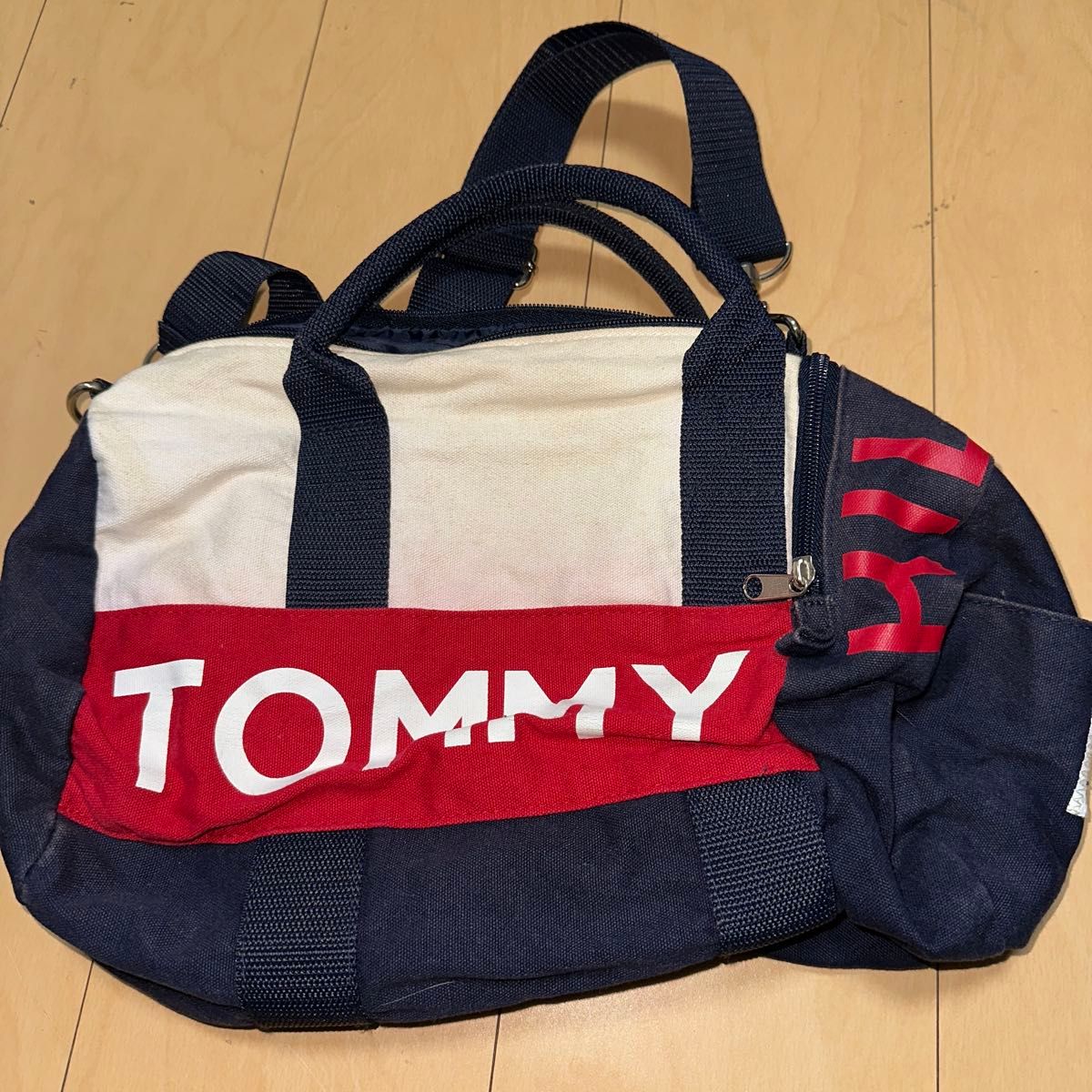 TOMMY HILFIGER ショルダーバッグ ボストンバッグ ネイビー レッド