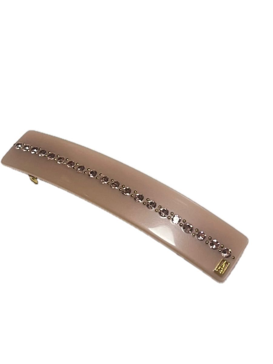 ALEXANDRE DE PARIS スワロフスキー ヘアクリップ ベージュ｜Yahoo