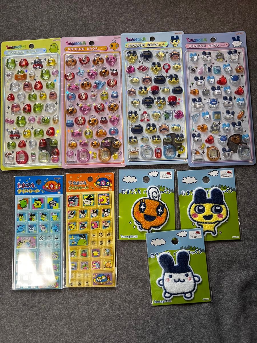 たまごっち ボンボンドロップ シール タイルシール ワッペン 9点セット
