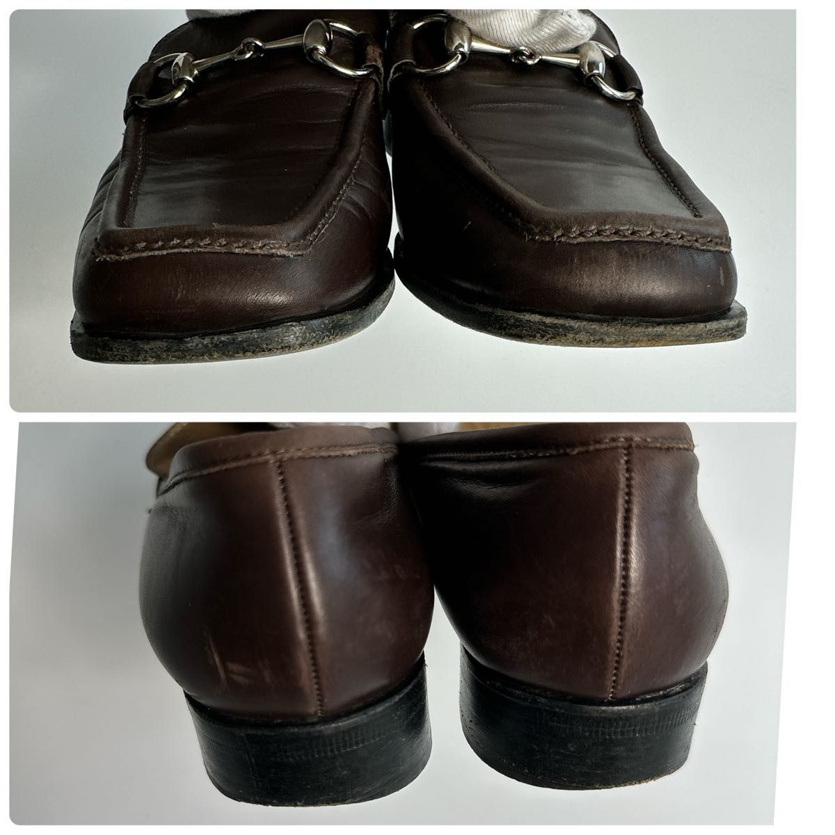 美品 GUCCI ローファー ホースビット 革靴 ブラウン グッチ レザー