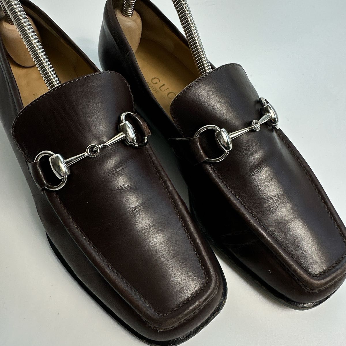 美品 GUCCI ローファー ホースビット 革靴 ブラウン グッチ レザー