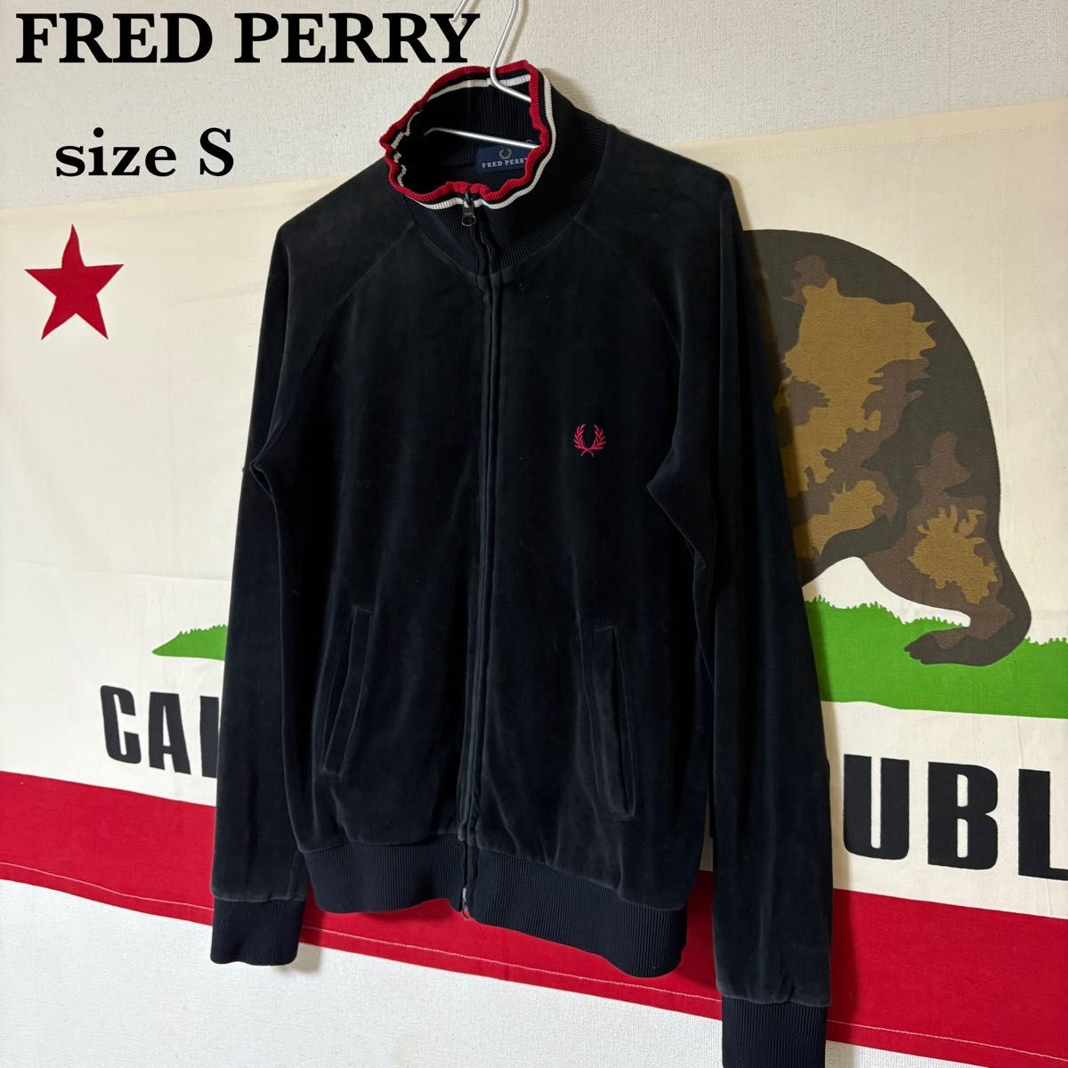 FRED PERRY フレッドペリー ベロア トラックジャケット ブラック
