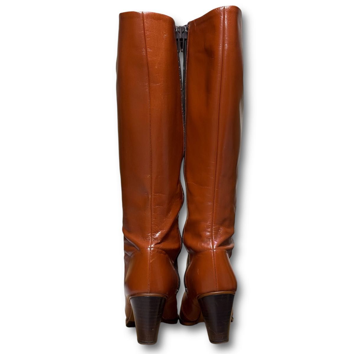 極美品】エレガンス卑弥呼 本革ロングブーツ 23cm 濃キャメル 大人