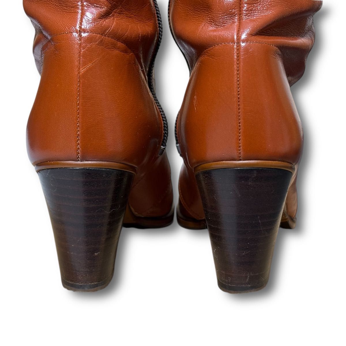 極美品】エレガンス卑弥呼 本革ロングブーツ 23cm 濃キャメル 大人