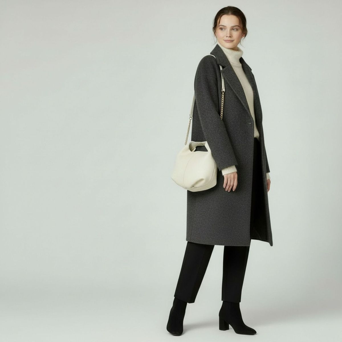 美品】 polene ポレーヌ ベリ beri チョーク チェーンショルダー 白