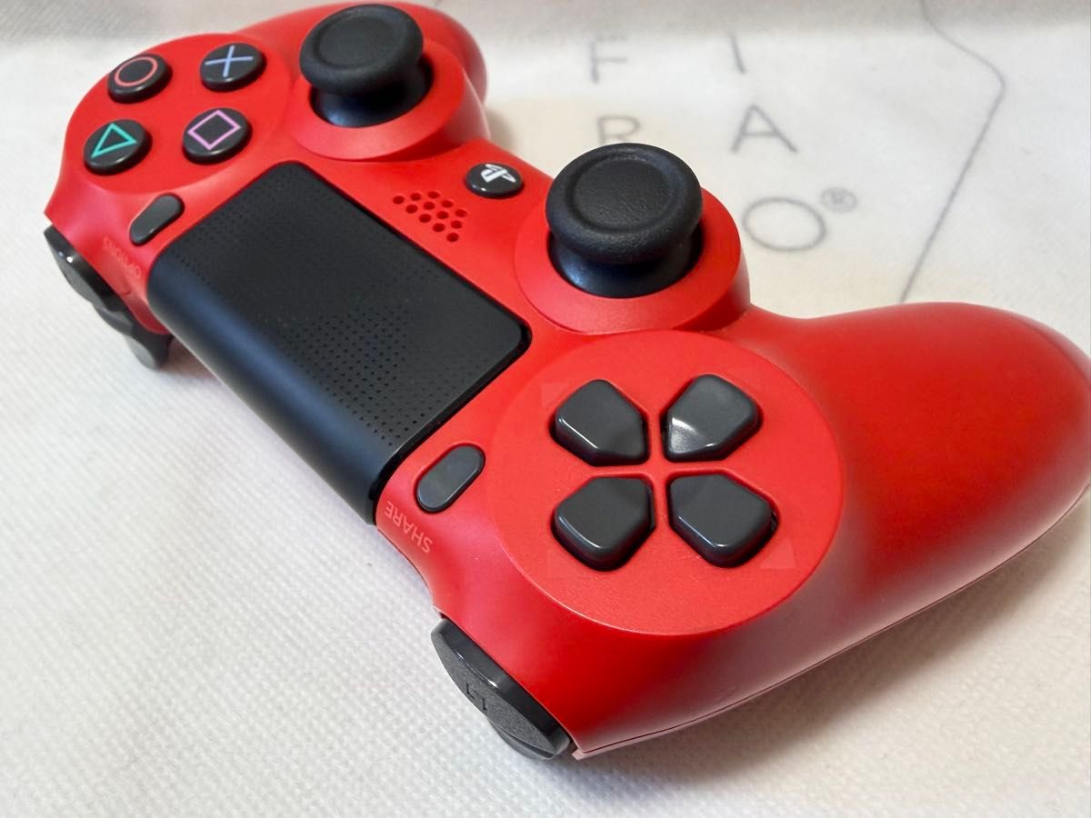 PS4 ］純正ワイヤレスコントローラー デュアルショック4 マグマレッド