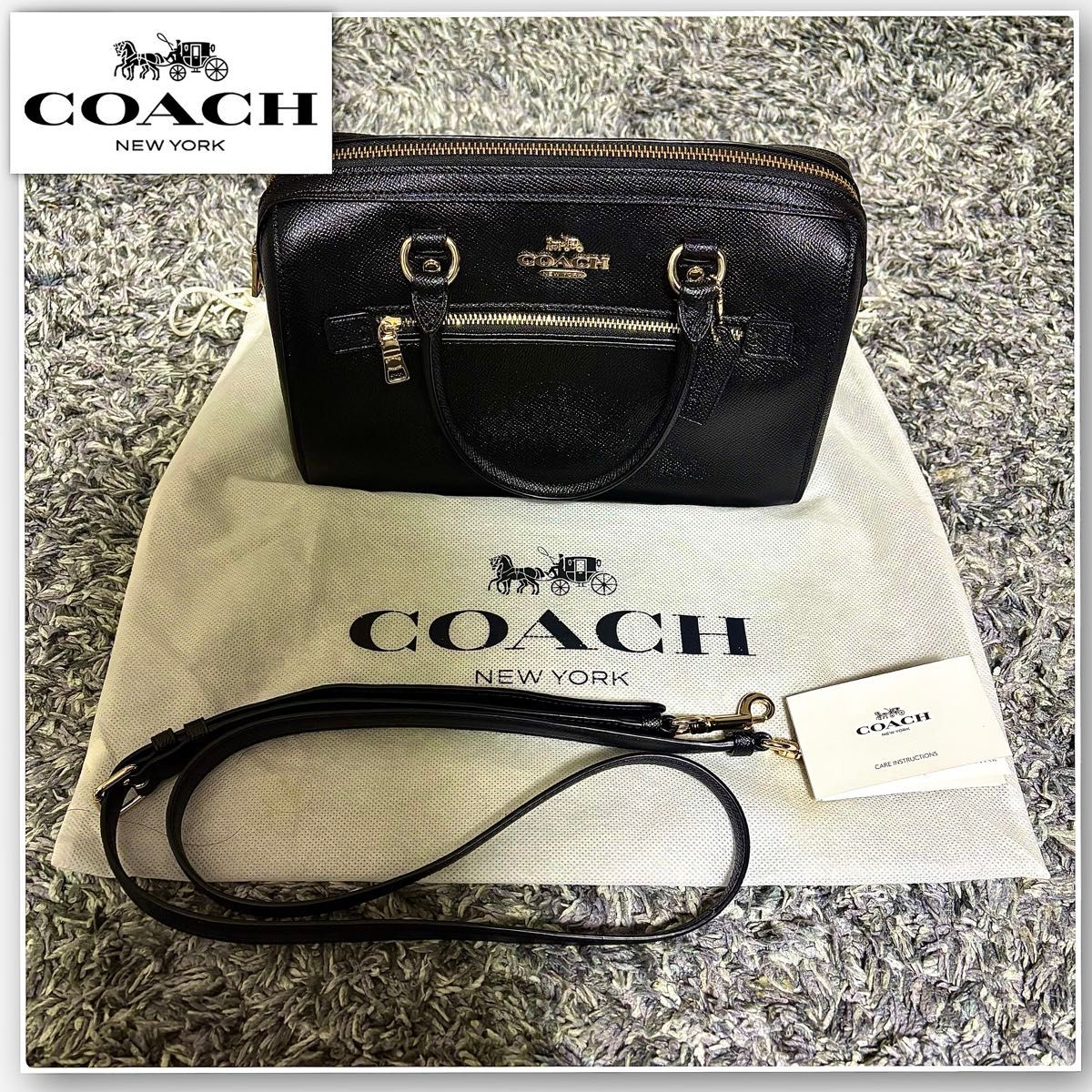 極美品 コーチ ローワン ローアン サッチェル ショルダーバッグ 2way