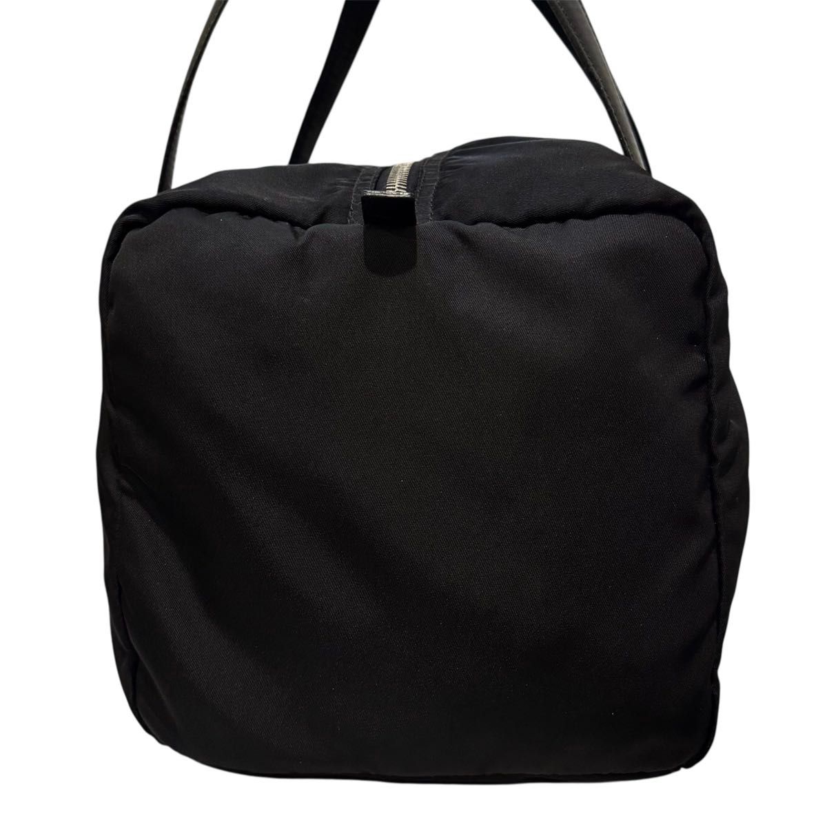 PRADA ミニボストンバッグ ナイロン ブラック 三角ロゴ プラダ 黒 極美