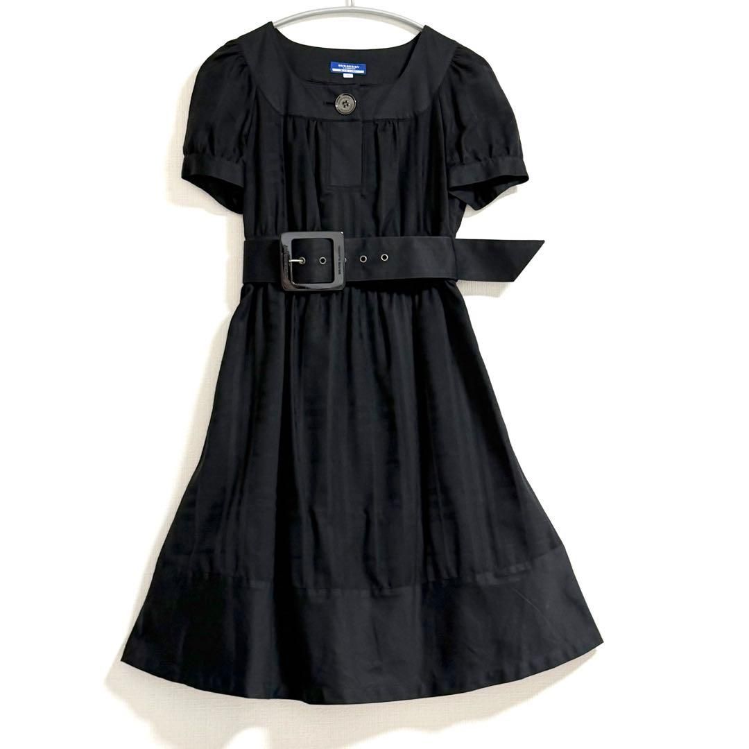 バーバリーブルーレーベル ベルト付きウールワンピース ノバチェック