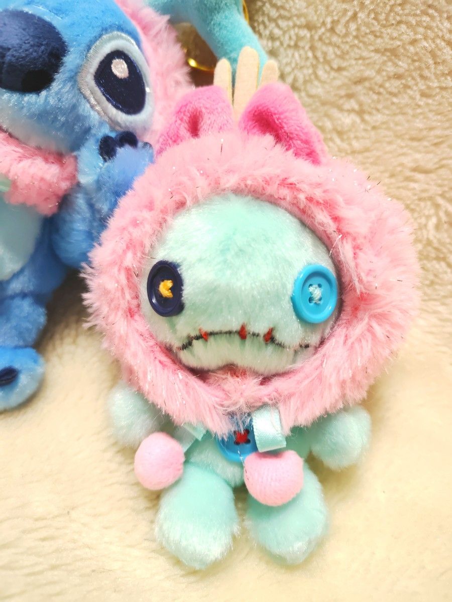 3店舗限定 スティッチ＆スクランプ ぬいぐるみキーホルダー・キー