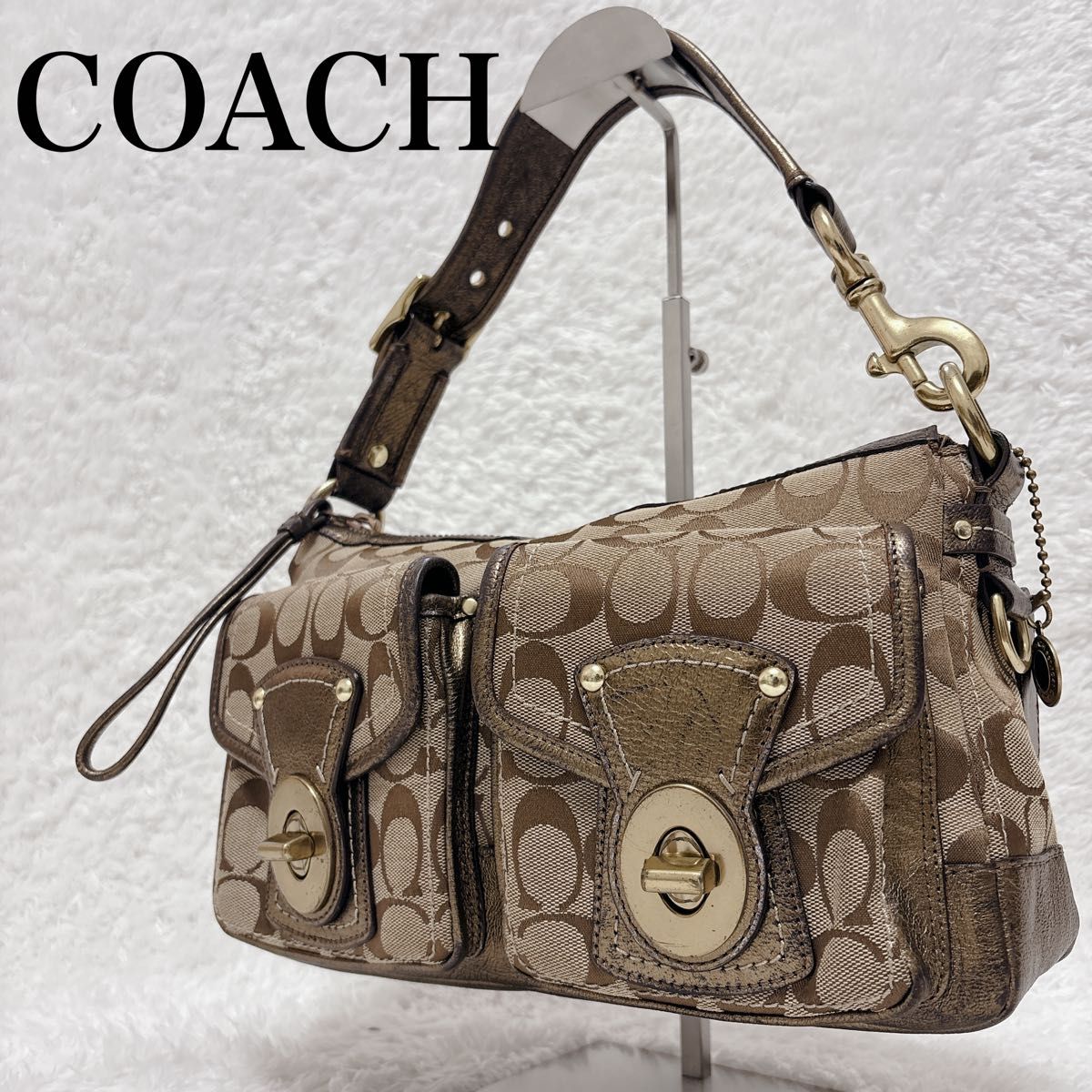 COACH Turn Lock Legacy Shoulder Bag Y2K コーチ ターンロック