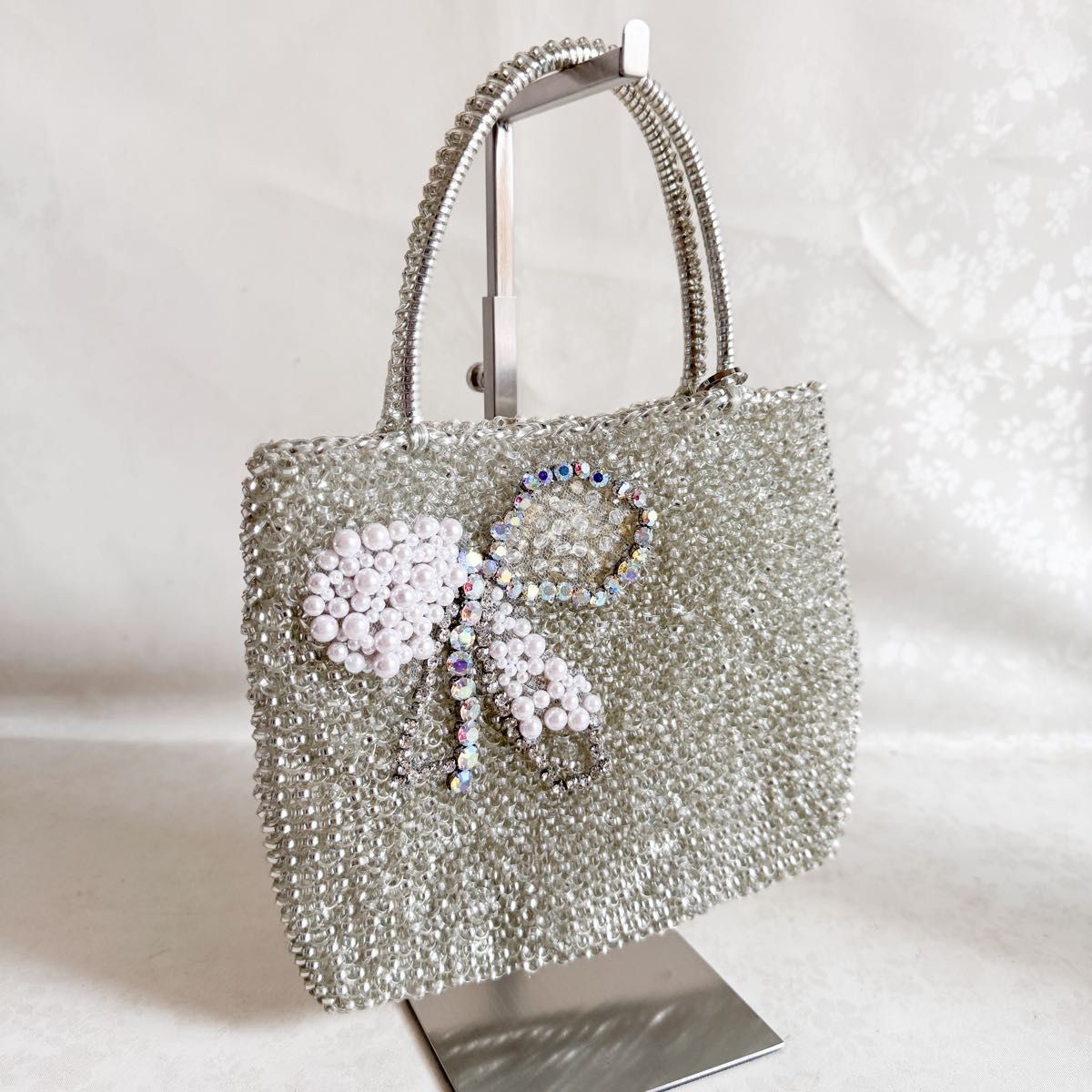 ANTEPRIMA ワイヤーバッグ リボンモチーフ シルバー アンテプリマ