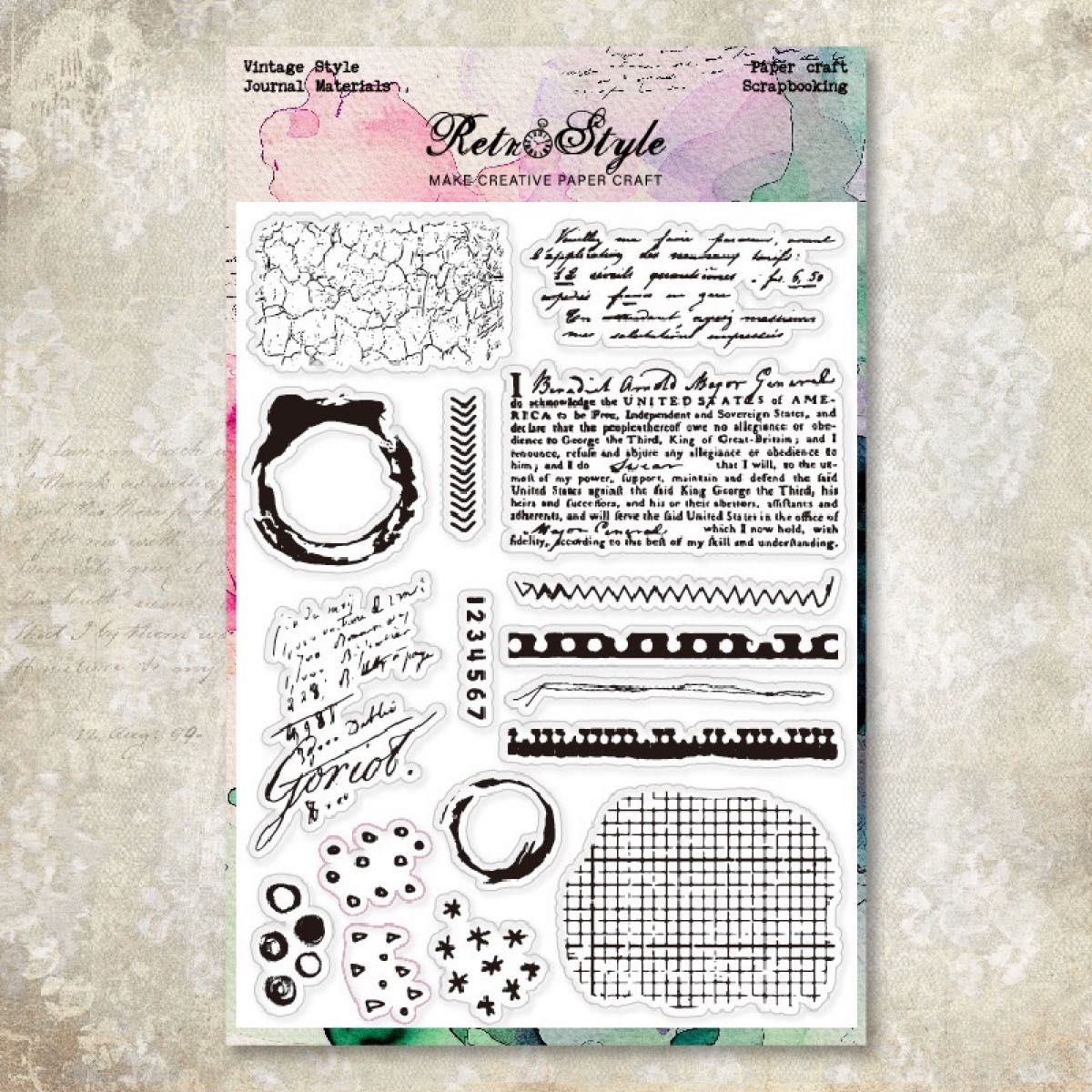 st- 85／クリアスタンプ／シリコンスタンプ／コラージュ素材 英字 透明