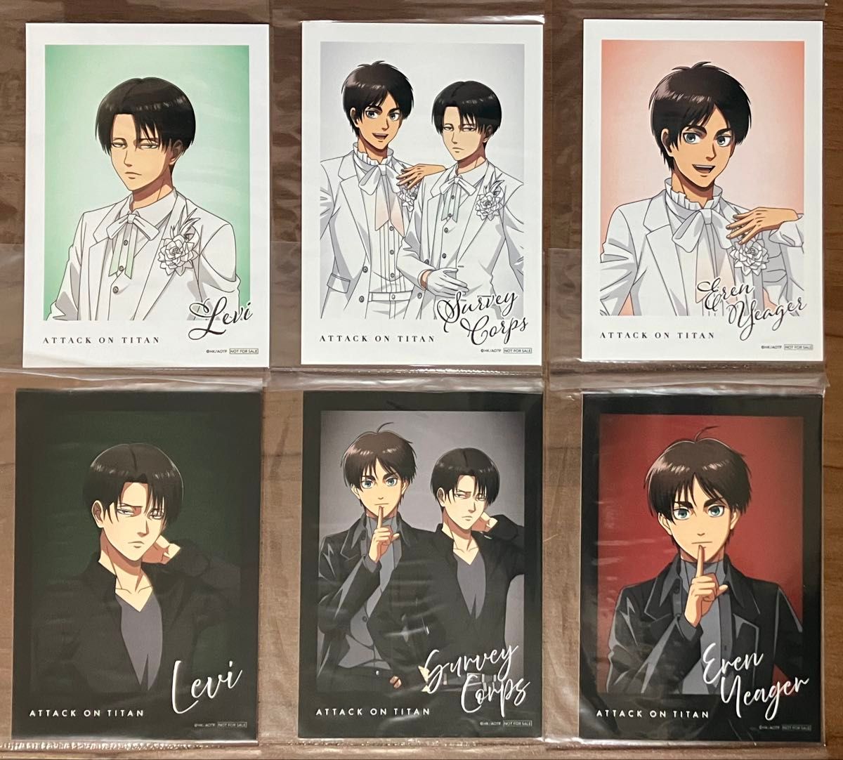 進撃の巨人アニメイト限定特典ブロマイド エレン・リヴァイ 6枚セット