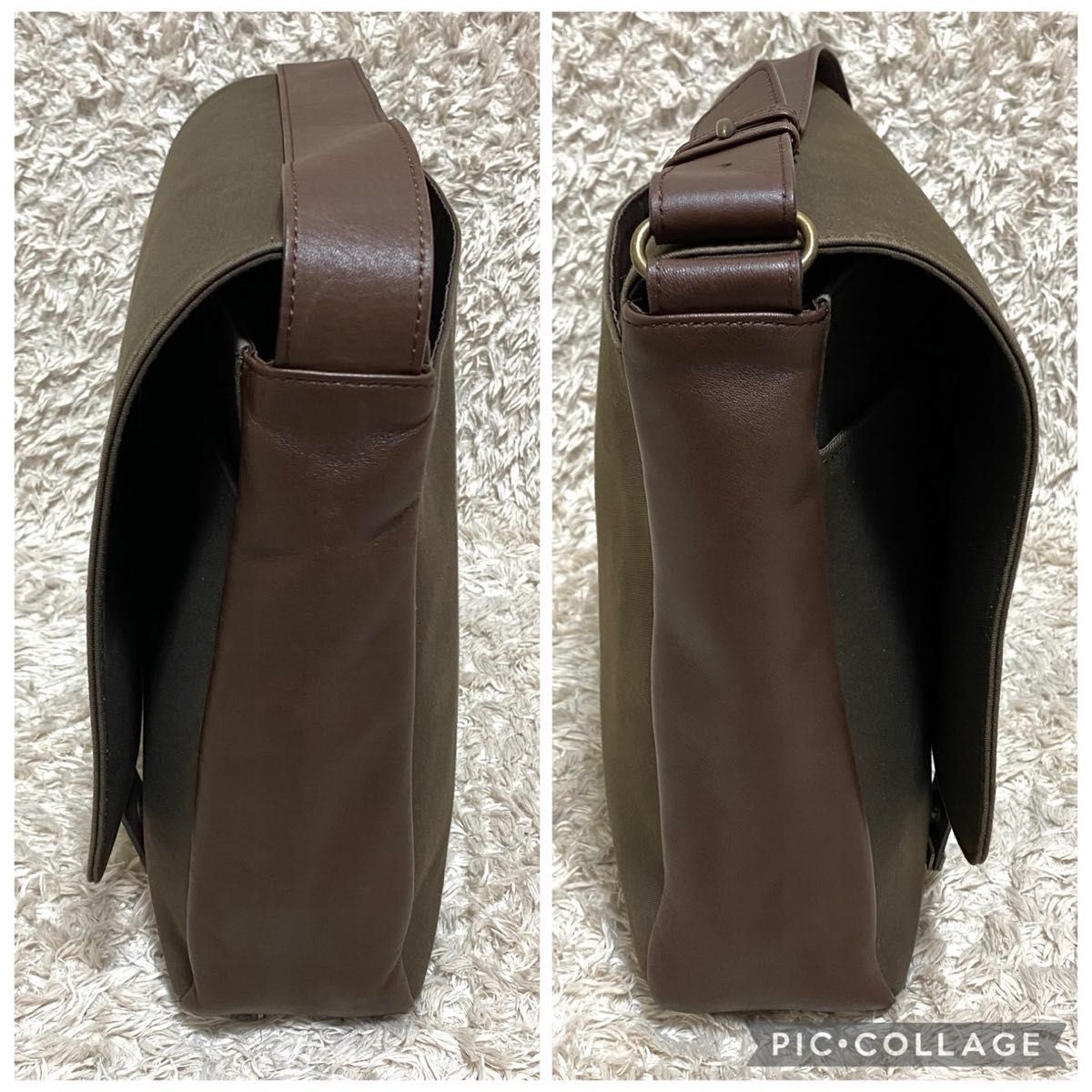 希少・極美品】 イヴサンローラン キャンバス レザー ショルダーバッグ