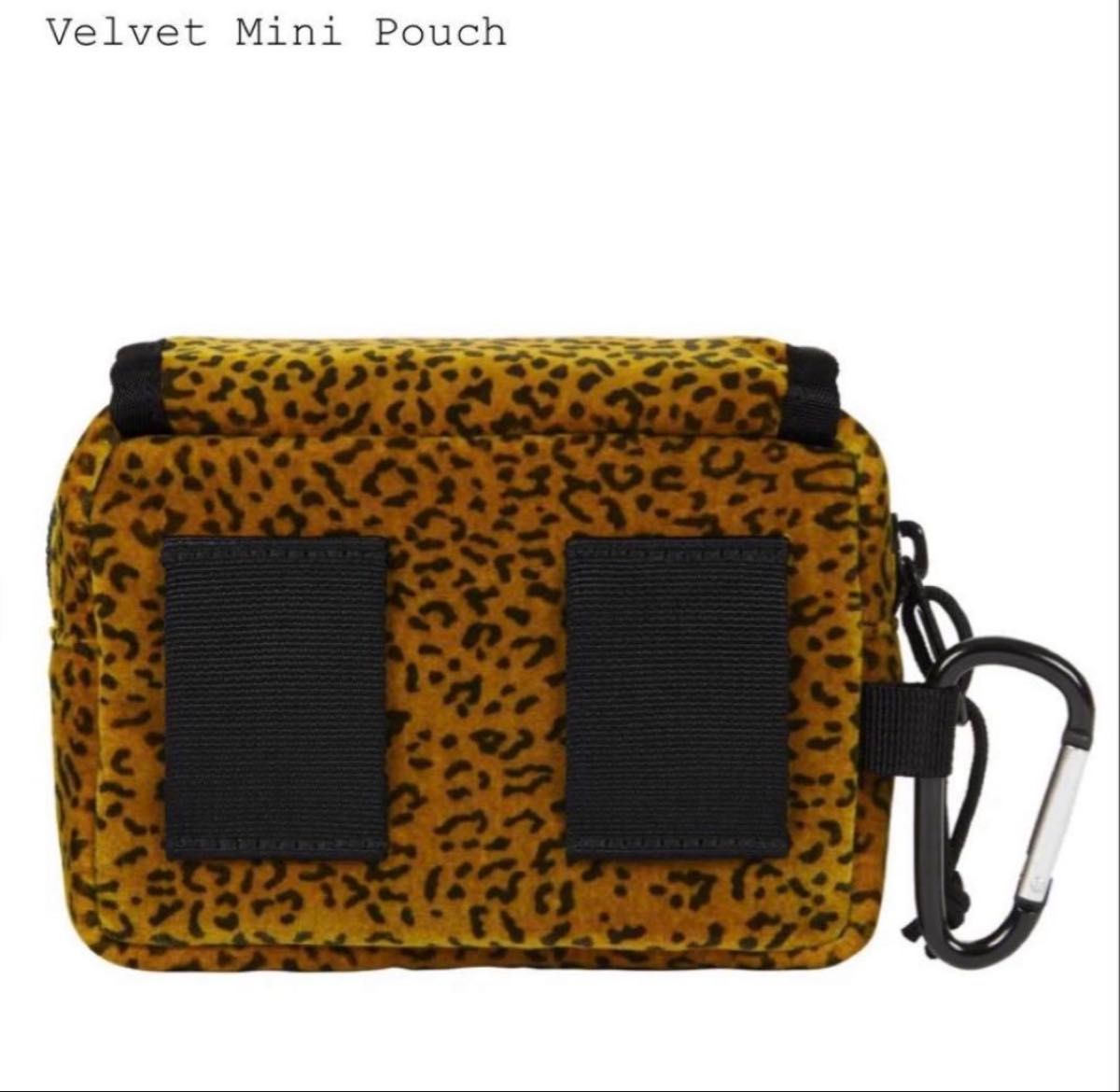 supreme Velvet Mini Pouch Tan Leopard 新品未使用 缶バッジ付き ミニ