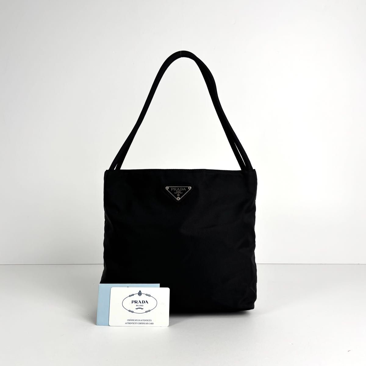 極美品 ギャラ付 PRADA プラダ 三角ロゴ トートバッグ ハンドバッグ