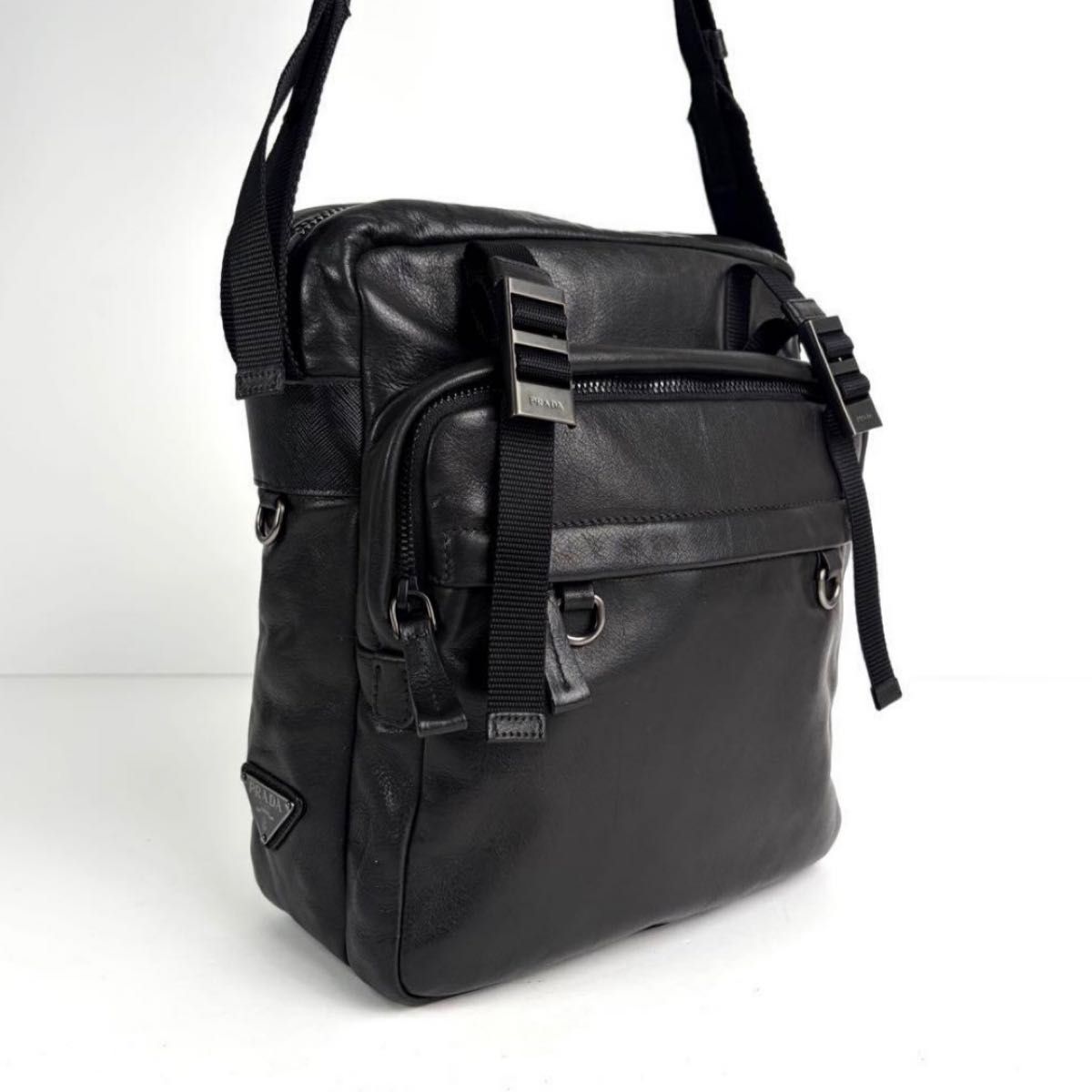 極美品 PRADA プラダ 三角ロゴ ショルダーバッグ カメラバッグ