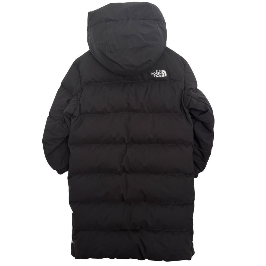 ノースフェイス ロングダウンコート キッズ 110 ブラック ロゴ刺繍 THE