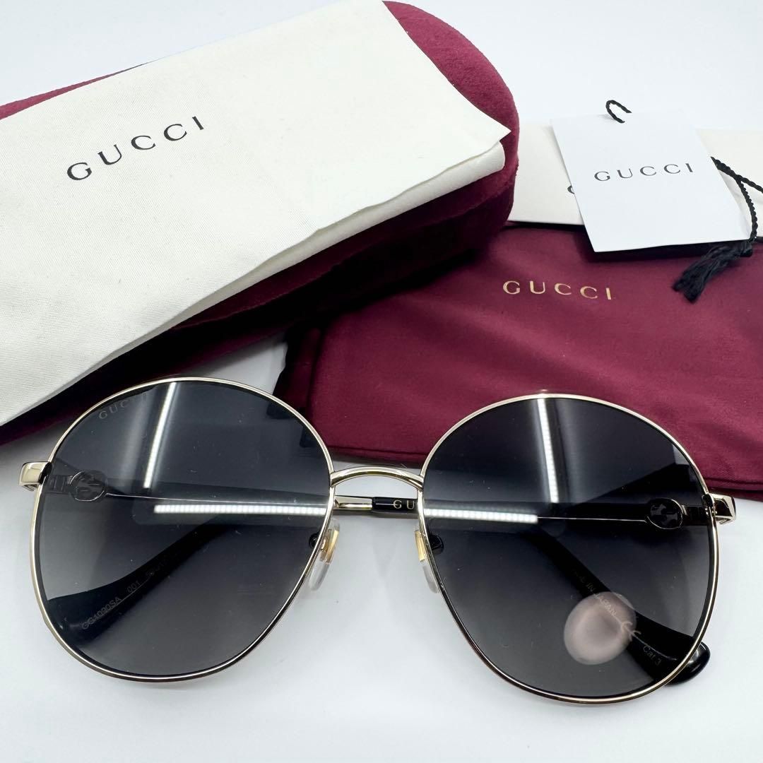 GUCCI グッチ サングラス ラウンド ゴールド インターロッキング