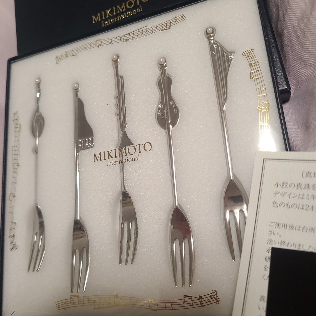 MIKIMOTO ミキモト 楽器 真珠 パール フォーク 楽器モチーフ